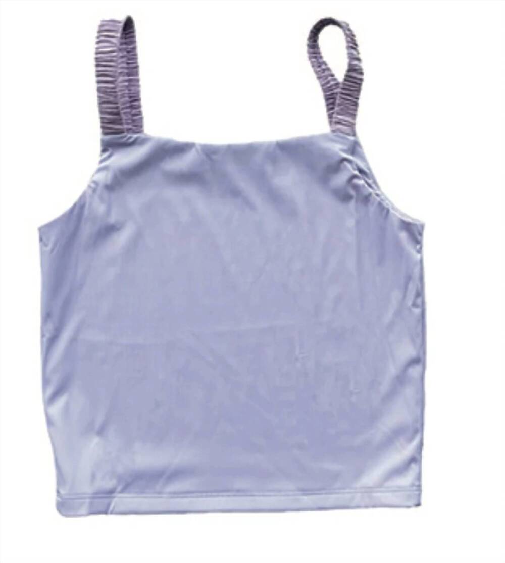 NEW LITTLE OLIN girl's accordion strap tank top in lavender